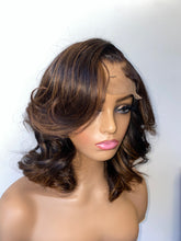 Load image into Gallery viewer, 4x4 Lace Closure Wig 100% Human Hair Highlights &amp; Lowlights Michelle Obama Inspired Wig
